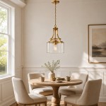Trevor Vintage Clear Cylinder Glass Brass Chain Pendant Light