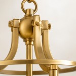 Trevor Vintage Clear Cylinder Glass Brass Chain Pendant Light