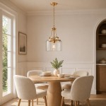 Trevor Vintage Clear Cylinder Glass Brass Chain Pendant Light