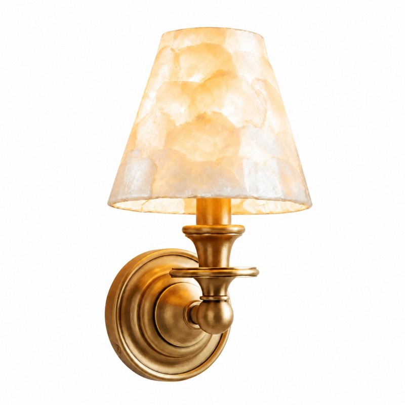 Joel Retro Brass Shell Shade Wall Sconce