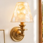Alfred Farmhouse Rattan Brass Wall Sconce