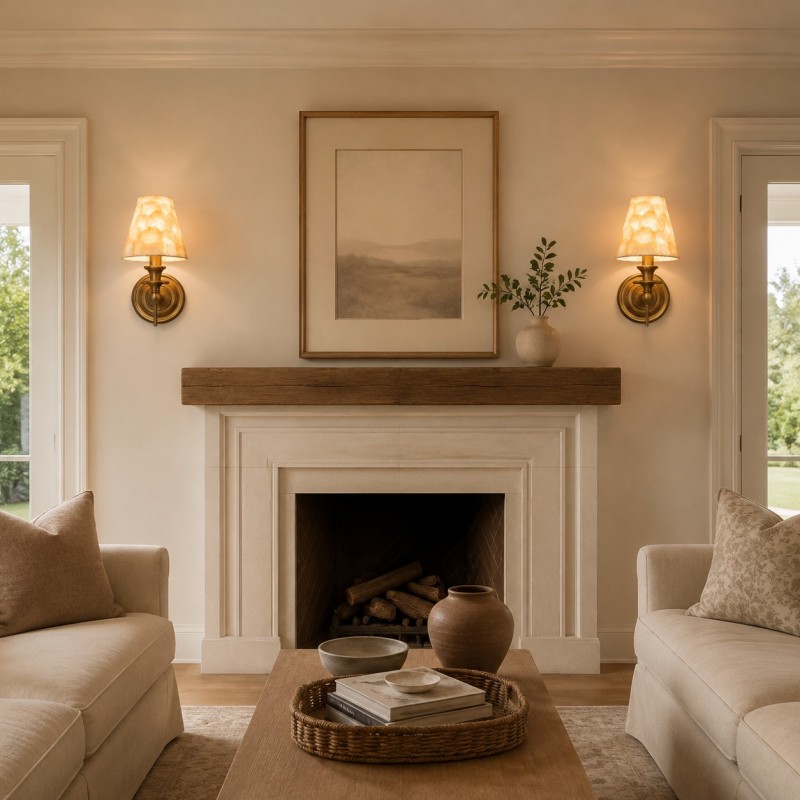 Joel Retro Brass Shell Shade Wall Sconce