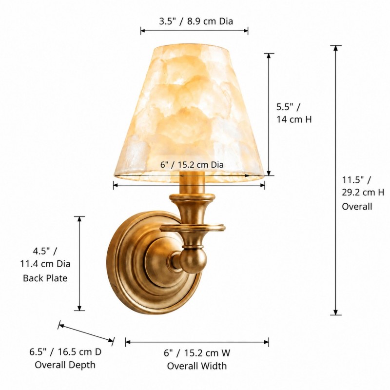 Joel Retro Brass Shell Shade Wall Sconce
