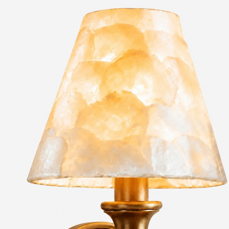 Joel Retro Brass Shell Shade Wall Sconce