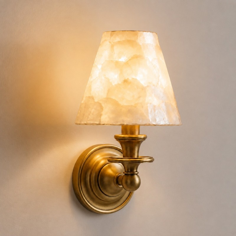 Joel Retro Brass Shell Shade Wall Sconce