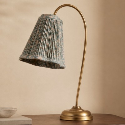 Patrick Vintage Curved Arm Pleated Color Fabric Table Lamp