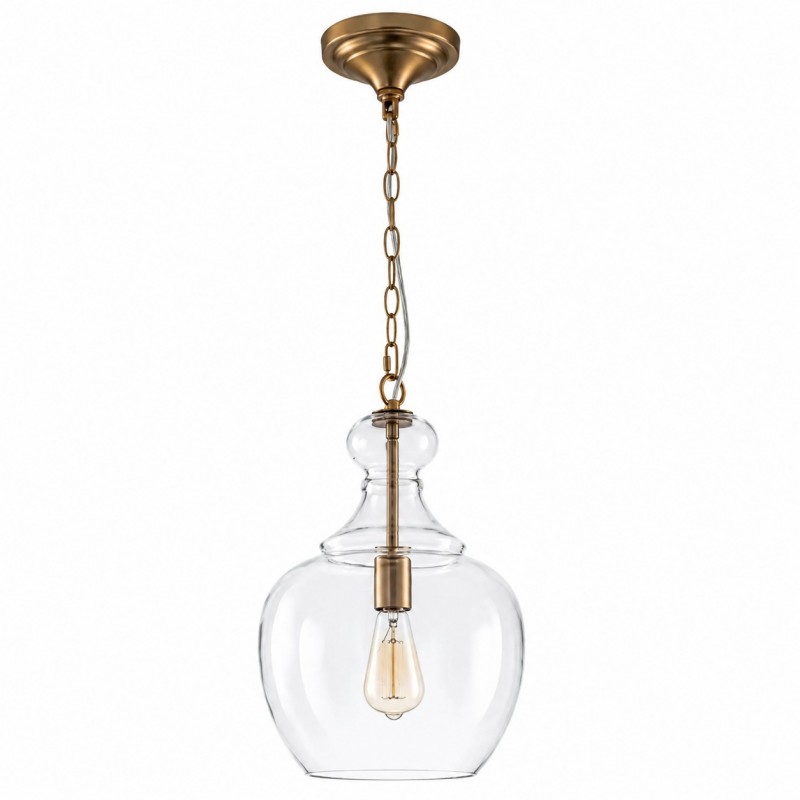 Yates Industrial Clear Glass Pendant Light