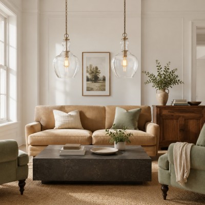 Yates Industrial Clear Glass Pendant Light