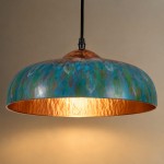 Griffin Vintage Turquoise Patina Metal Dome Pendant Light