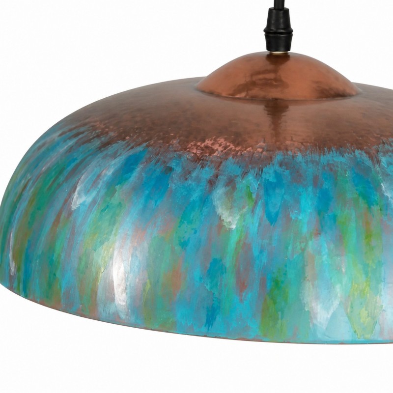 Griffin Vintage Turquoise Patina Metal Dome Pendant Light