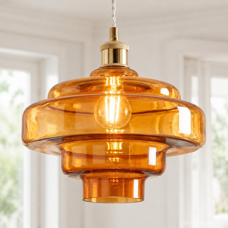 Yves Vintage Tiered Glass Pendant Light