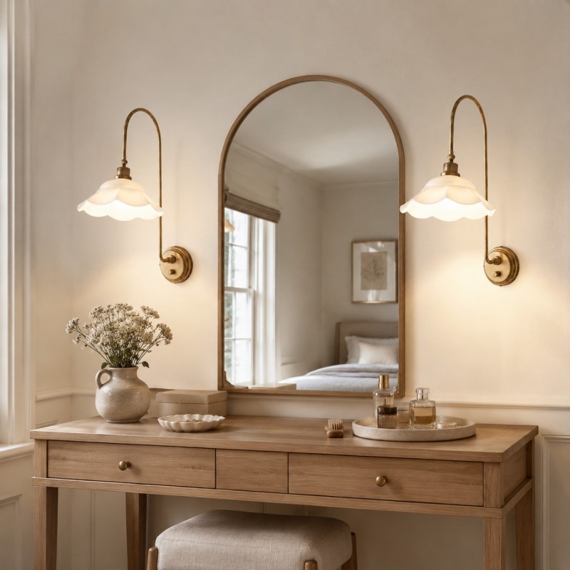 Enzo Elegant Vintage Bloom Metal Wall Sconce