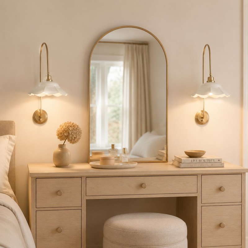 Enzo Elegant Vintage Bloom Metal Wall Sconce