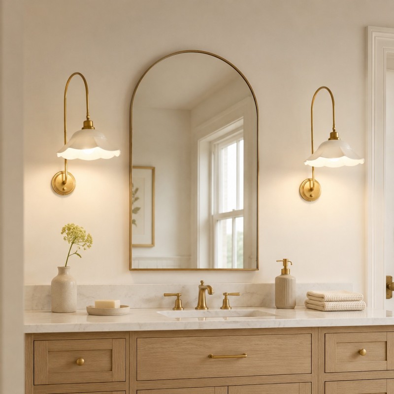 Enzo Elegant Vintage Bloom Metal Wall Sconce