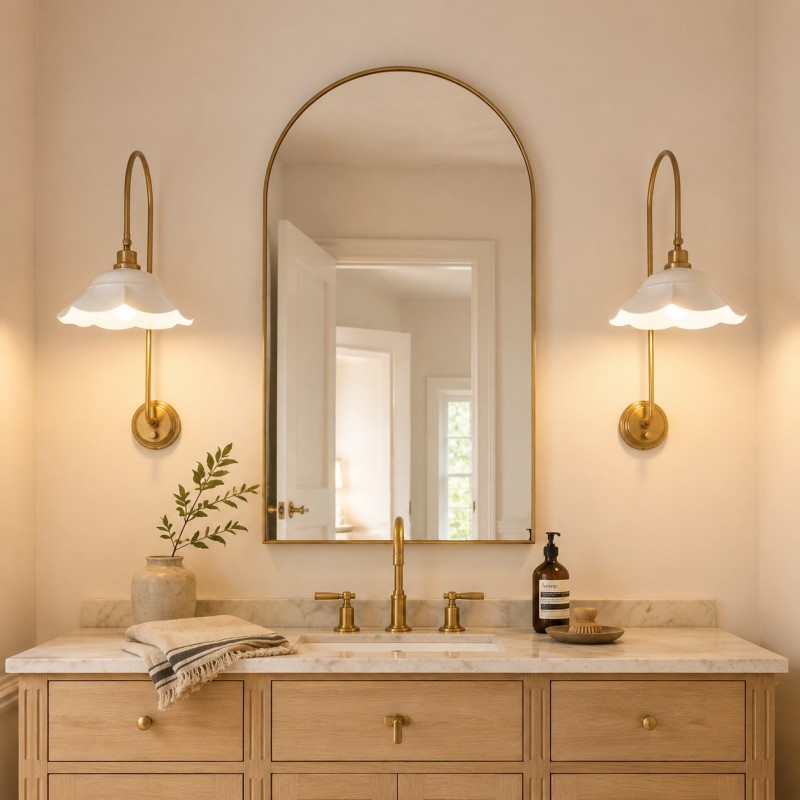 Enzo Elegant Vintage Bloom Metal Wall Sconce