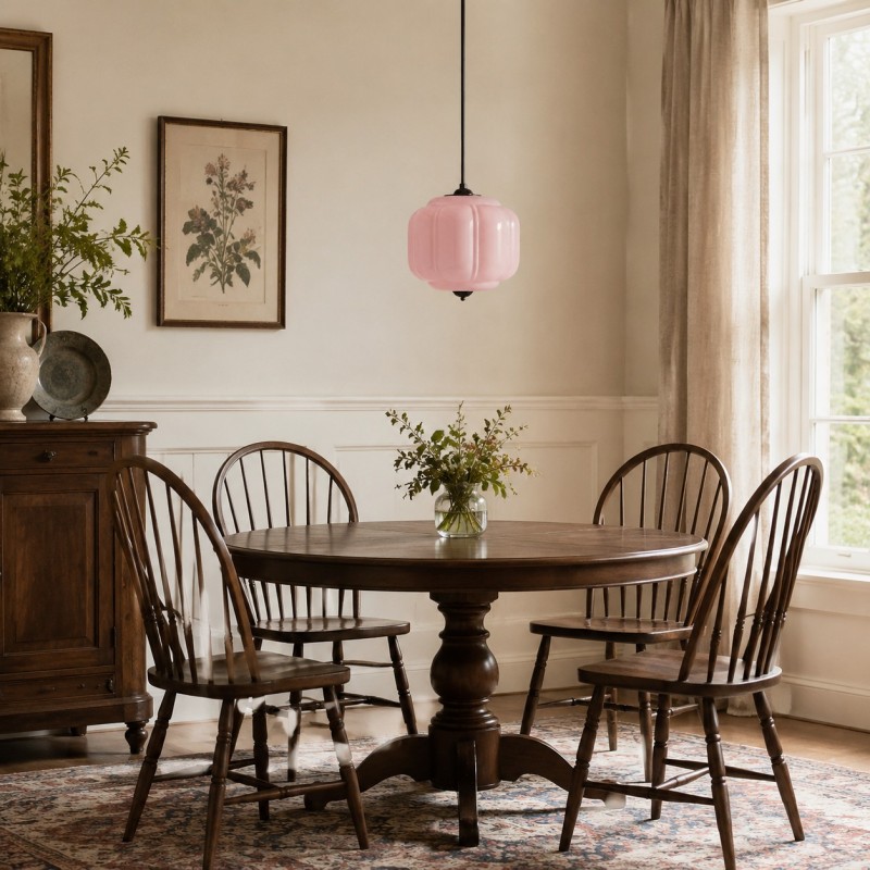 Cyrilith Vintage Milk Glass Oiled Brass Eloise Pendant light