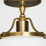 Atlas Vintage Milky Glass Semi Flush Mount Metal Ceiling Light