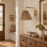 Blaine Vintage Gingham Pleated Fabric Wall Lamp
