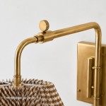 Blaine Vintage Gingham Pleated Fabric Wall Lamp