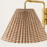 Blaine Vintage Gingham Pleated Fabric Wall Lamp