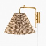 Blaine Vintage Gingham Pleated Fabric Wall Lamp