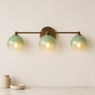 Conrad Vintage 3 Light Bellflower Glass Wall Sconce