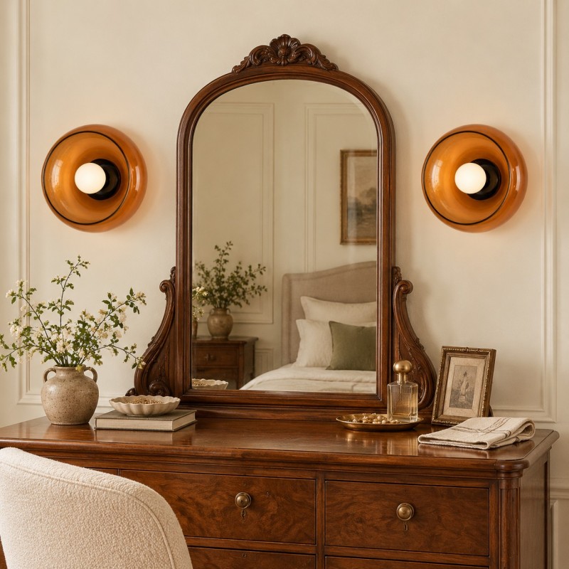 Vega Retro Bowl Shade Wall Sconce