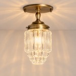 Damon Vintage Cylinder Fluted Metal Flush Mount Ceiling Light