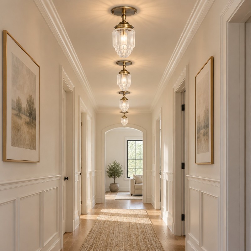 Lawson Classic Ribbed Glass Semi Flush Mount Ceiling Light