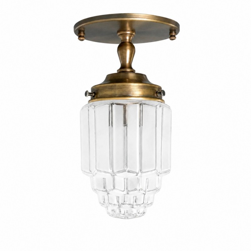 Lawson Classic Ribbed Glass Semi Flush Mount Ceiling Light