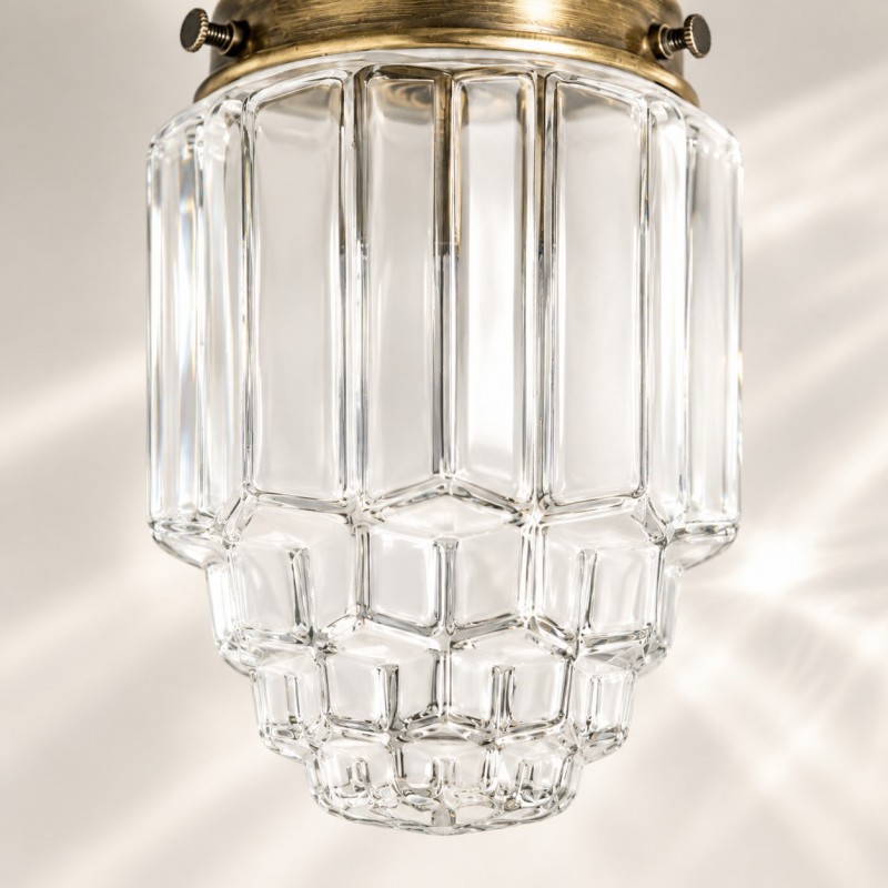 Lawson Classic Ribbed Glass Semi Flush Mount Ceiling Light