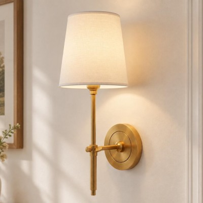 Ozuma One Light Wall Sconce with Linen Shade