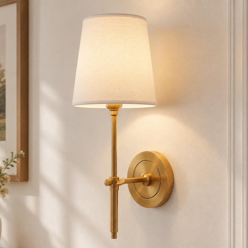Ozuma One Light Wall Sconce with Linen Shade