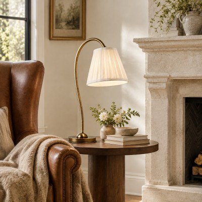 Bailey Vintage Linen Pleated Shade Table Lamp