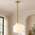 Drilon Modern Brass Rod Glass Shade Pendant Light