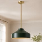 Drilon Modern Brass Rod Glass Shade Pendant Light