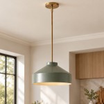 Drilon Modern Brass Rod Glass Shade Pendant Light