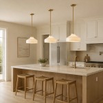 Drilon Modern Brass Rod Glass Shade Pendant Light