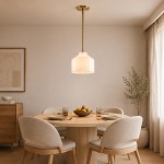 Drilon Modern Brass Rod Glass Shade Pendant Light
