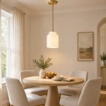 Drilon Modern Brass Rod Glass Shade Pendant Light