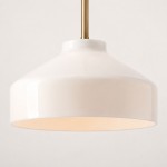 Drilon Modern Brass Rod Glass Shade Pendant Light
