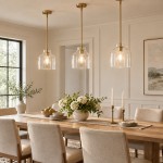 Drilon Modern Brass Rod Glass Shade Pendant Light