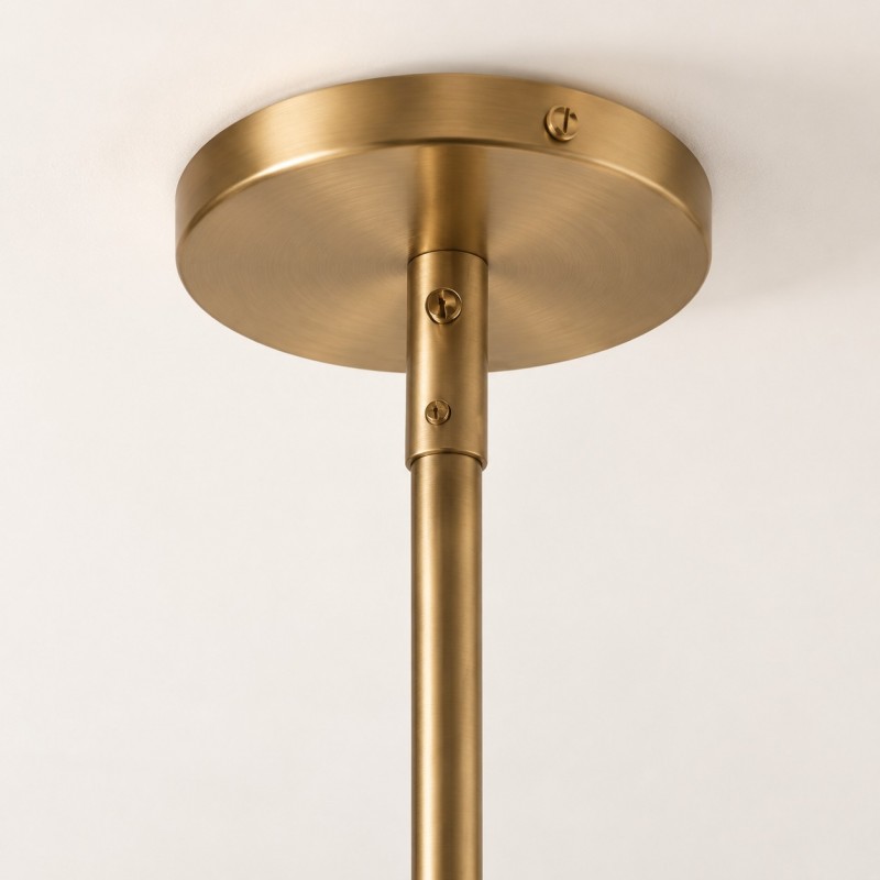 Drilon Modern Brass Rod Glass Shade Pendant Light