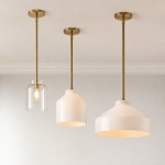 Drilon Modern Brass Rod Glass Shade Pendant Light