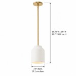 Drilon Modern Brass Rod Glass Shade Pendant Light