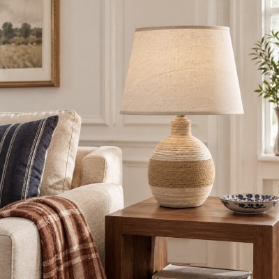 Rocco Handmade Simple Rustic Ceramic Table Lamp
