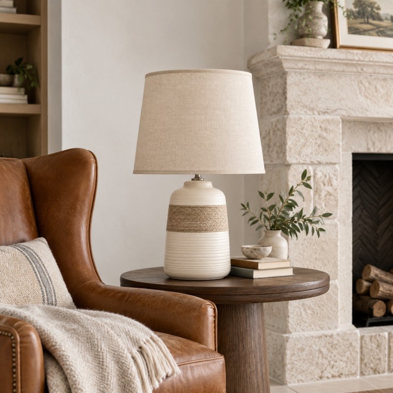Rocco Handmade Simple Rustic Ceramic Table Lamp
