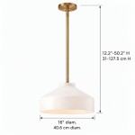 Drilon Modern Brass Rod Glass Shade Pendant Light