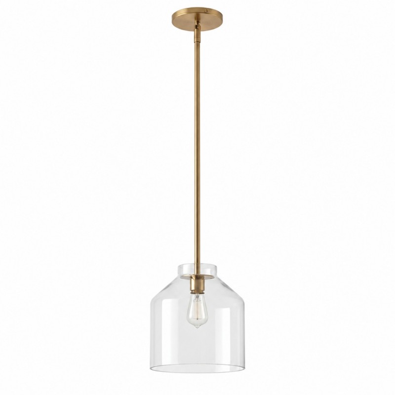 Drilon Modern Brass Rod Glass Shade Pendant Light