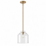 Drilon Modern Brass Rod Glass Shade Pendant Light